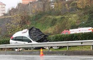 Görele’de trafik kazası: Otomobil alev aldı