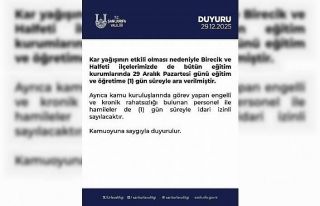 Halfeti ve Birecik’te de okullar tatil edildi