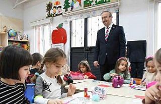 İl Milli Eğitim Müdürü Aydın, miniklere sunulan...
