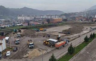 Karabük Adalet Sarayı sahasında zemin hazırlıkları...