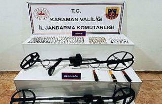 Karaman’da 334 adet tarihi sikke ele geçirildi:...