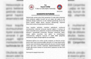 Kayseri’de eğitime 1 gün ara verildi