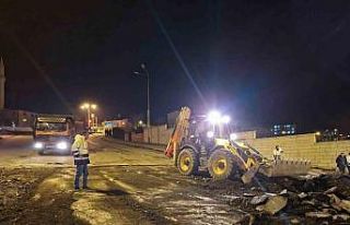 Kışla rampasının asfaltı yenileniyor