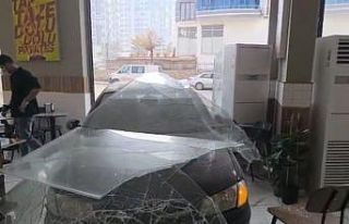 Kontrolden çıkan araç dönerciye girdi