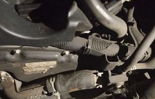 Minibüsün motoruna sıkışan kedi kurtarıldı