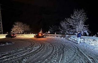 Oylat Kaplıcaları yolu kar nedeniyle kapandı