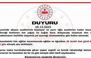 Şavşat’ta kar yağışı nedeniyle eğitime 1...