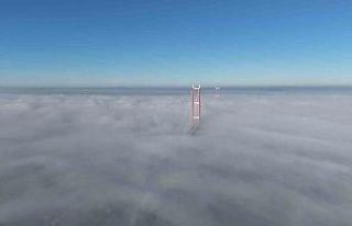 Sis içinde kalan 1915 Çanakkale Köprüsü’nde...