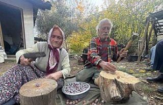 Topladıkları kozalakları kızgın ateşte saatlerce...