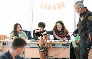 Üniversitelilerin ilgi odağı narkotik köpeği...