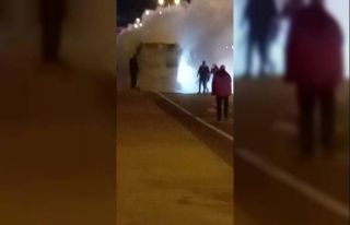 Zonguldak’ta halk otobüsünde yangın paniği