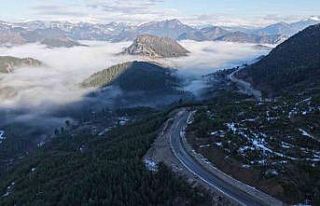 Adana’nın Feke ilçesinde mest eden sis manzarası