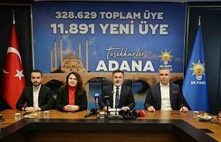 AK Parti’nin Adana’daki üye sayısı 328 bin...