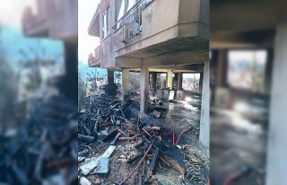 Alanya’da müstakil evin odunluğunda çıkan yangını...