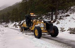 Alanya’nın yüksek kesimlerinde karla mücadele...