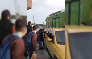 Arnavutköy’de ilginç anlar: Otobüse yol vermek...