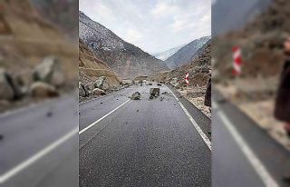 Artvin-Şavşat Karayolu’nda heyelan