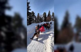 Artvin’de 7’den 70’e kızak keyfi