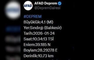 Balıkesir’de 4.1 büyüklüğünde deprem