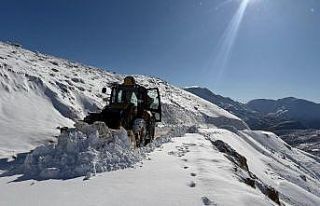 Batman kırsalında kar kalınlığı 1 metreyi aştı,...