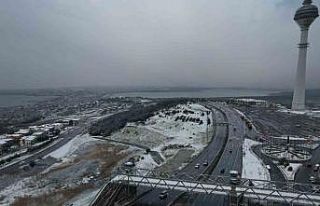 Beylikdüzü kar yağışı sonrası havadan görüntülendi