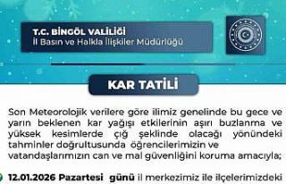 Bingöl’de eğitime 1 gün ara