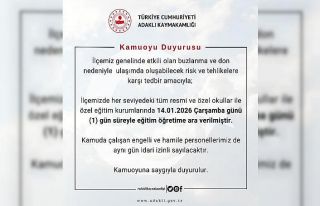 Bingöl’ün 3 ilçesinde eğitime 1 gün ara verildi