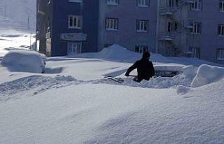 Bitlis’te kar altında kalan araçlar güçlükle...