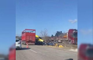 Burdur’da limon yükü tır şarampole devrildi