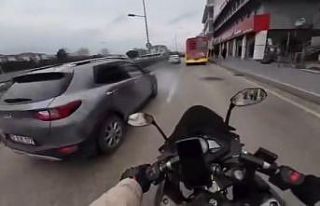 Bursa’da motosikletlinin ölümden döndüğü anlar