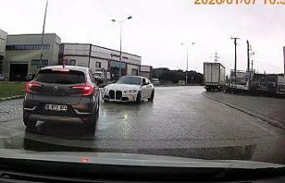 Cadde ortasında drift kamerada