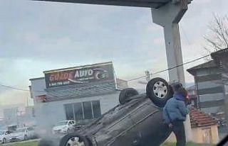 Çaycuma’da otomobil takla attı