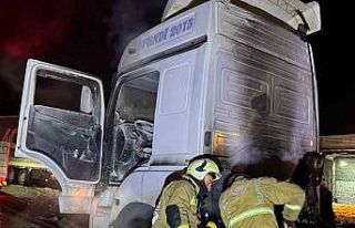 Cizre’de seyir halindeki Tır alevlere teslim oldu