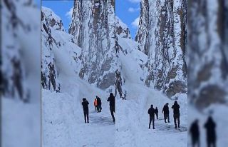 Çukurca yolunda inen çığ görüntülendi