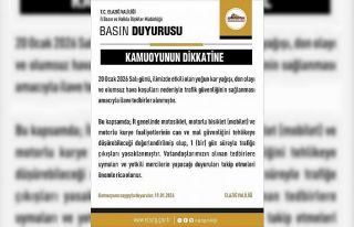 Elazığ’da motosiklet, mobilet ve motorlu kuryelerin...