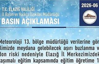 Elazığ’da taşımalı eğitime 1 gün ara