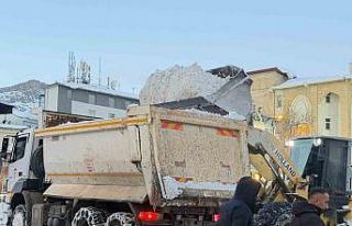 Hakkari’de tonlarca kar şehir dışına taşınıyor