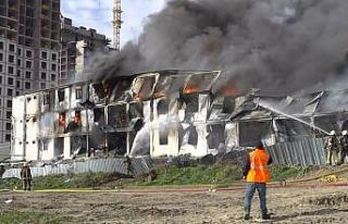 İşçilerin kaldığı konteynerde çıkan yangın...