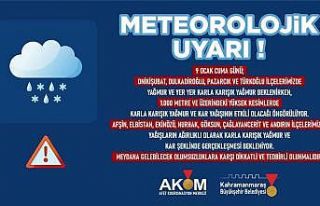 Kahramanmaraş için yağış uyarısı