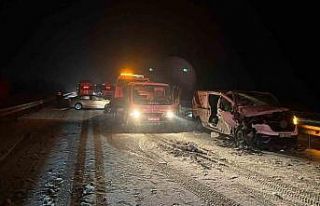 Kamyonet zincirleme kazaya neden oldu... O anlar kamerada