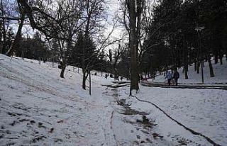 Kar yağışını fırsata çeviren Ankaralılar parklara...