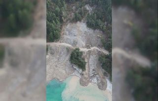 Kastamonu’da heyelan nedeniyle ulaşıma kapanan...