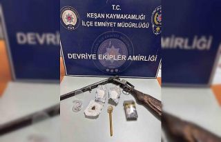 Keşan’da polisin arama yaptığı araçta uyuşturucu...