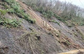 Köy yolunda tekrar heyelan meydana geldi