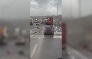 Kuzey Marmara Otoyolu’nda fırtınanın etkisiyle...