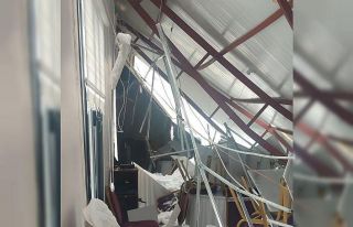 Malatya’da mevlit salonunun çatısı kardan çöktü