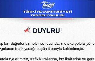 Motokuryelere uygulanan trafik yasağı kaldırıldı
