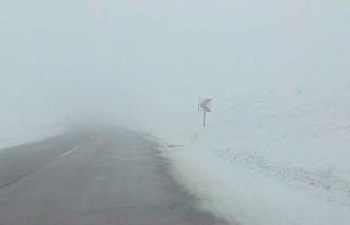 Palandöken geçidinde sis sürücülere zor anlar...