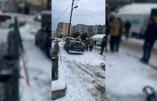 Park halindeki otomobil alev alev yandı