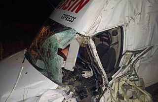 Şarampole giren minibüste 2 kişi yaralandı